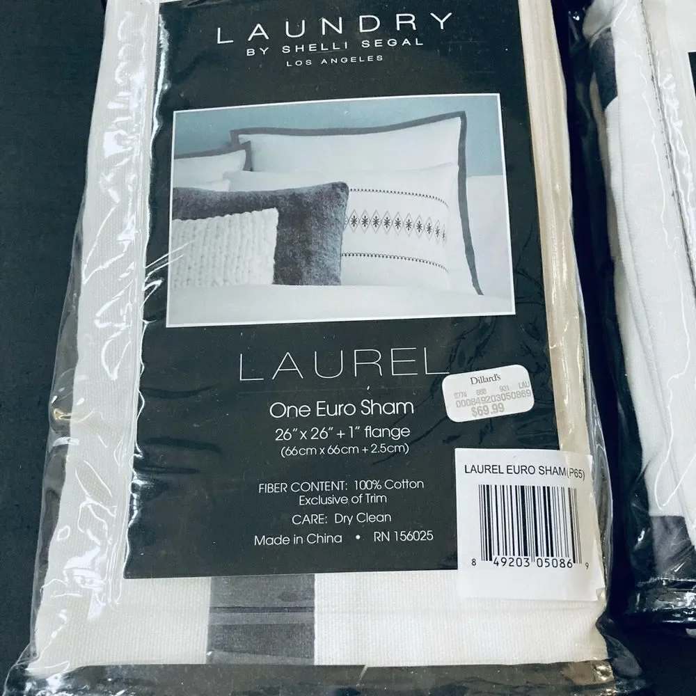 NWOT Laundry Shelli Segal Luxury Euro Pillow Sham